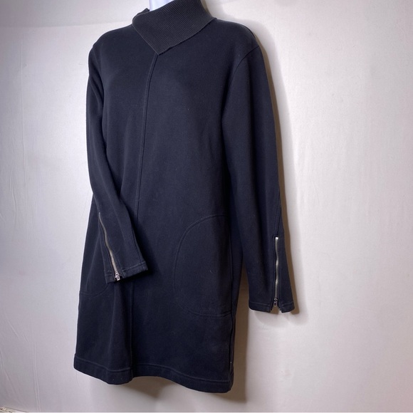Athleta Dresses & Skirts - Athleta Sweatfleece Turtleneck Cotton Midi Dress with Pockets sz Small